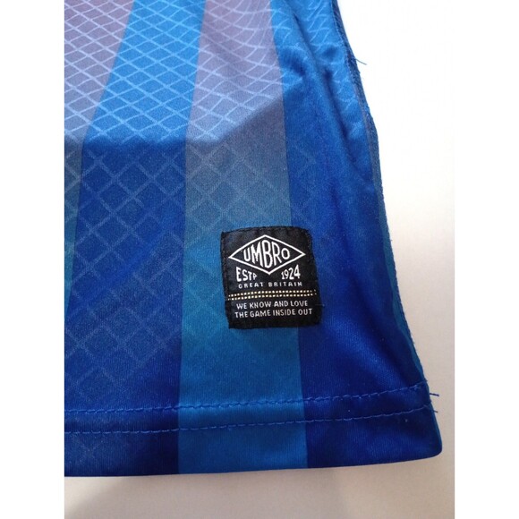 Umbro FC Barcelona Shirt Mens Medium Blue Spain Striped 100% Polyester Crew Neck - Picture 2 of 6